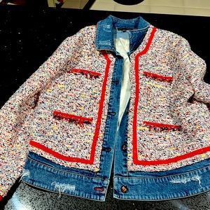 Tweed and jean jacket